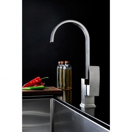Anzzi Opus Single-Handle Standard Kitchen Faucet in Brushed Nickel KF-AZ035BN